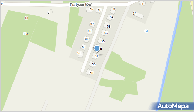 Skrzeszew, Partyzantów, 5F, mapa Skrzeszew