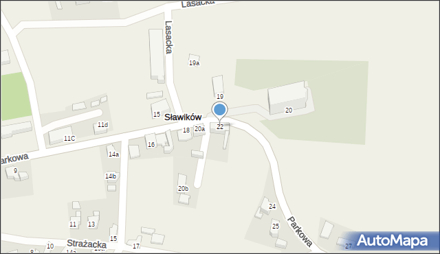 Sławików, Parkowa, 22, mapa Sławików