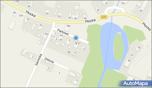 Słubice, Parkowa, 8, mapa Słubice