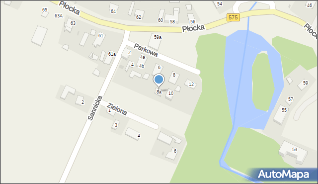 Słubice, Parkowa, 8a, mapa Słubice