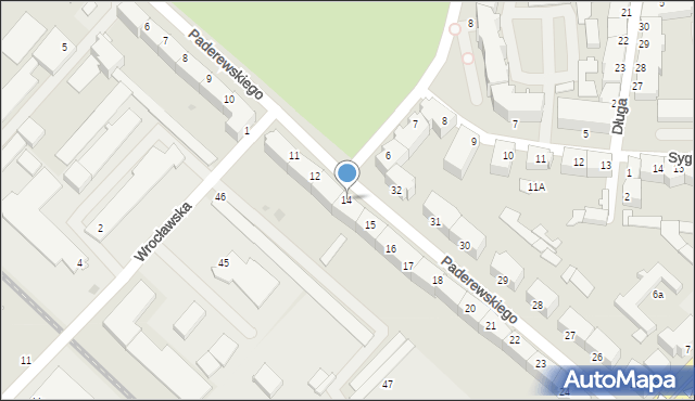 Słupsk, Paderewskiego Ignacego Jana, 14, mapa Słupska