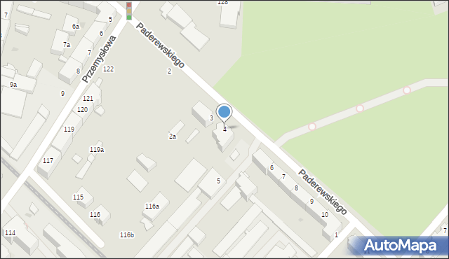Słupsk, Paderewskiego Ignacego Jana, 4, mapa Słupska