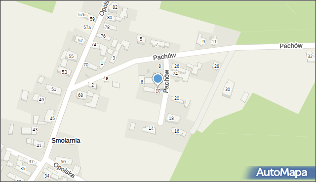 Smolarnia, Pachów, 10, mapa Smolarnia