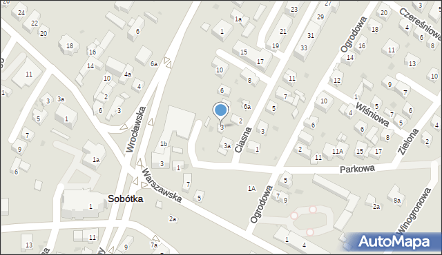 Sobótka, Parkowa, 3, mapa Sobótka