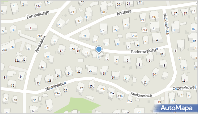 Sopot, Paderewskiego Ignacego Jana, 11, mapa Sopotu