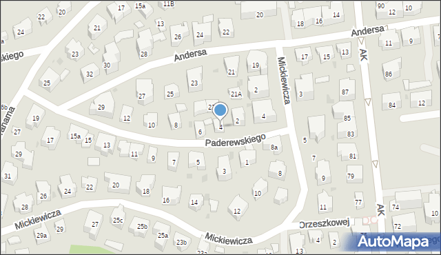 Sopot, Paderewskiego Ignacego Jana, 4, mapa Sopotu