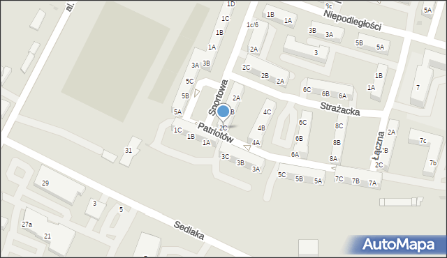 Sosnowiec, Patriotów, 2C, mapa Sosnowca