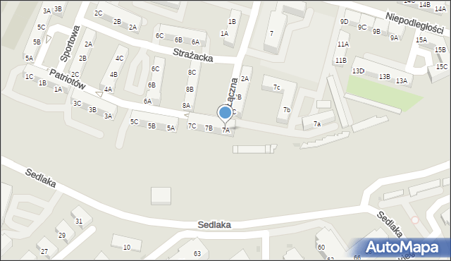 Sosnowiec, Patriotów, 7A, mapa Sosnowca