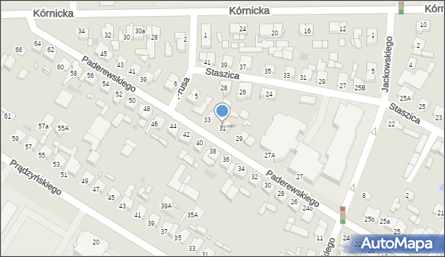 Środa Wielkopolska, Paderewskiego Ignacego Jana, 31, mapa Środa Wielkopolska