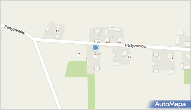 Stanisławice, Partyzantów, 15, mapa Stanisławice