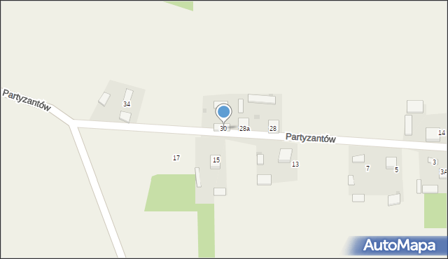 Stanisławice, Partyzantów, 30, mapa Stanisławice