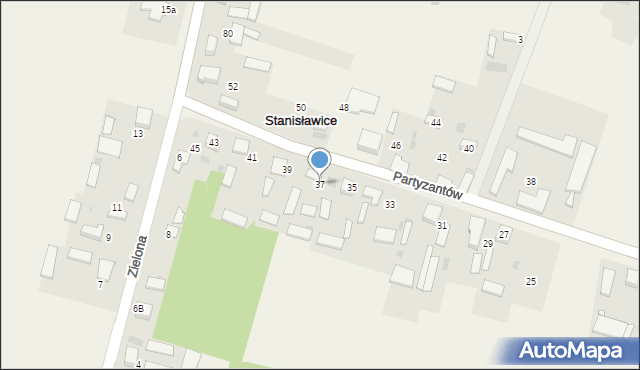 Stanisławice, Partyzantów, 37, mapa Stanisławice