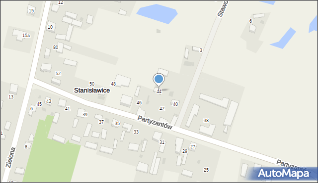 Stanisławice, Partyzantów, 44, mapa Stanisławice