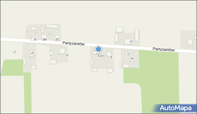 Stanisławice, Partyzantów, 7, mapa Stanisławice