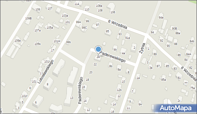 Starachowice, Paderewskiego Ignacego Jana, 24, mapa Starachowic