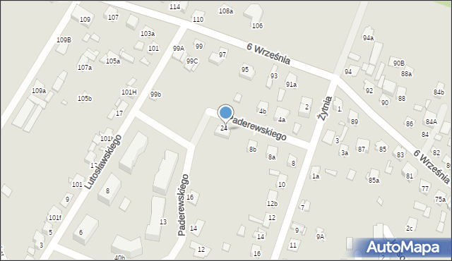 Starachowice, Paderewskiego Ignacego Jana, 24A, mapa Starachowic