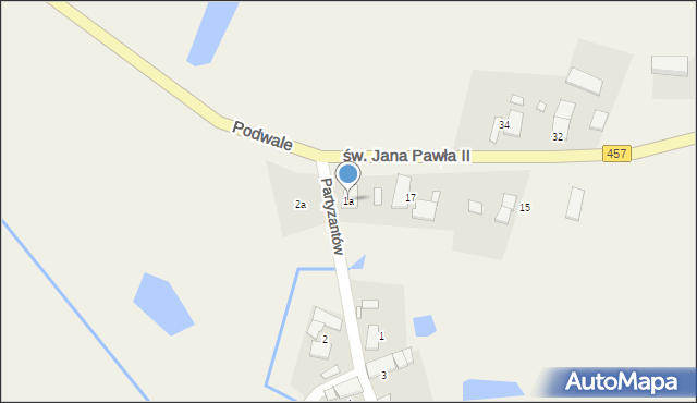 Stare Kolnie, Partyzantów, 1a, mapa Stare Kolnie