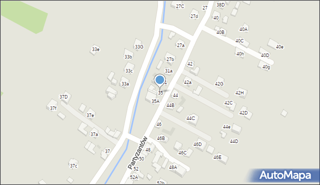 Stary Sącz, Partyzantów, 35, mapa Stary Sącz