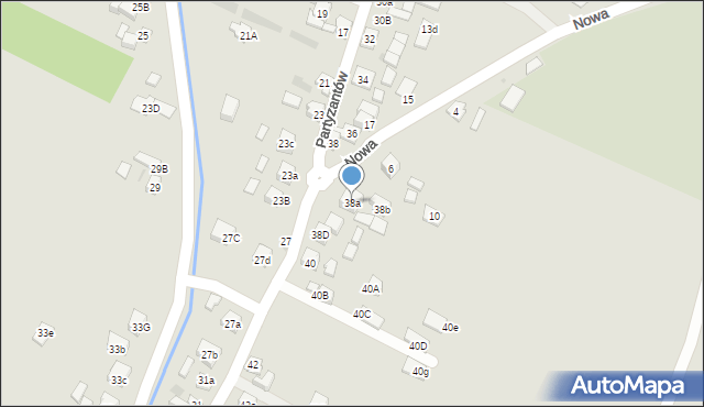 Stary Sącz, Partyzantów, 38a, mapa Stary Sącz