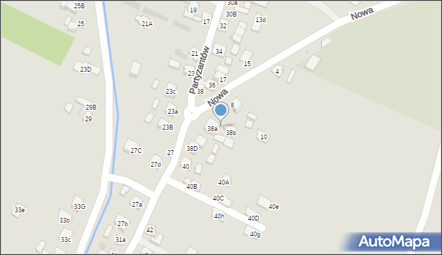 Stary Sącz, Partyzantów, 38c, mapa Stary Sącz