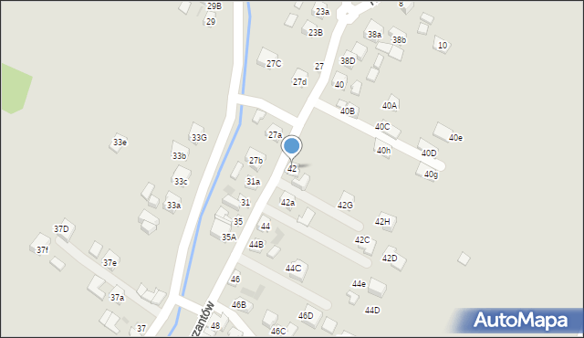 Stary Sącz, Partyzantów, 42, mapa Stary Sącz