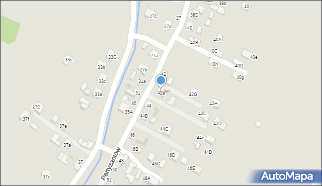 Stary Sącz, Partyzantów, 42a, mapa Stary Sącz