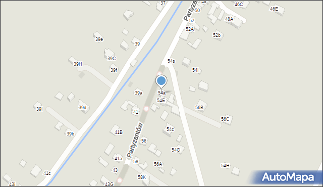 Stary Sącz, Partyzantów, 54a, mapa Stary Sącz