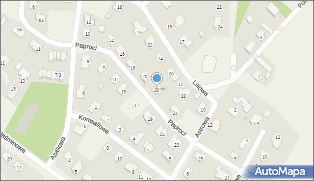 Stary Toruń, Paproci, 22, mapa Stary Toruń