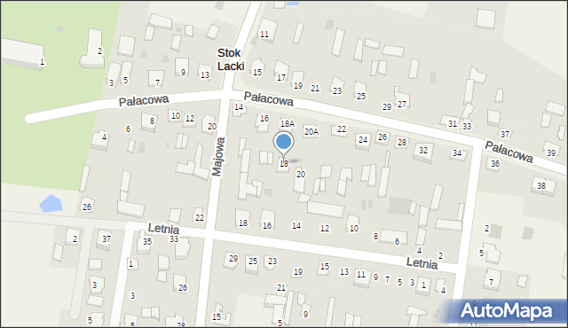 Stok Lacki-Folwark, Pałacowa, 18, mapa Stok Lacki-Folwark