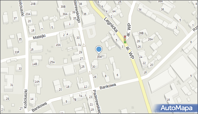 Strzegom, Paderewskiego Ignacego Jana, 30A, mapa Strzegom