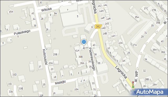 Strzegom, Paderewskiego Ignacego Jana, 41, mapa Strzegom