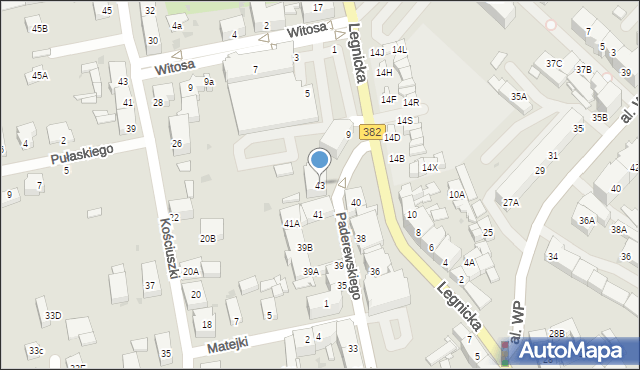Strzegom, Paderewskiego Ignacego Jana, 43, mapa Strzegom