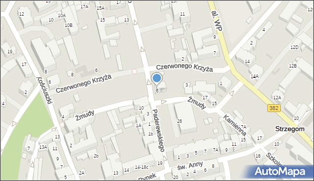 Strzegom, Paderewskiego Ignacego Jana, 6, mapa Strzegom