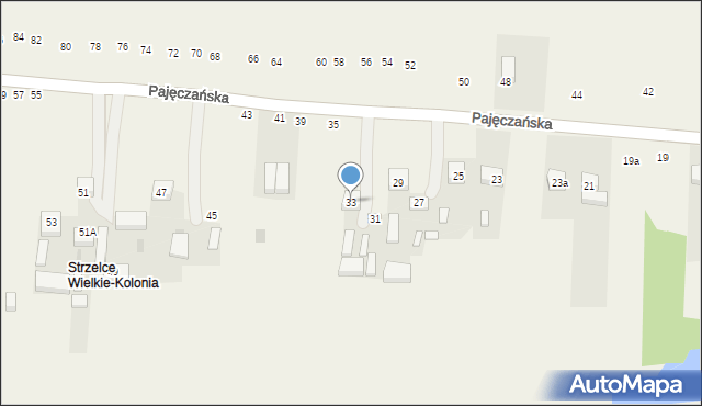 Strzelce Wielkie, Pajęczańska, 33, mapa Strzelce Wielkie