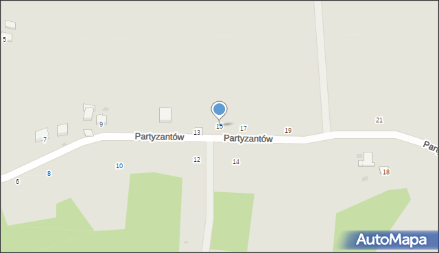 Strzyżów, Partyzantów, 15, mapa Strzyżów