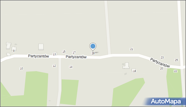 Strzyżów, Partyzantów, 19, mapa Strzyżów