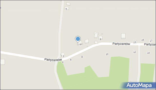 Strzyżów, Partyzantów, 7a, mapa Strzyżów