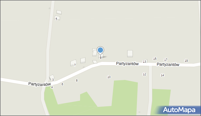 Strzyżów, Partyzantów, 9, mapa Strzyżów