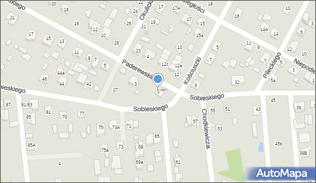 Sulejówek, Paderewskiego Ignacego Jana, 1, mapa Sulejówek