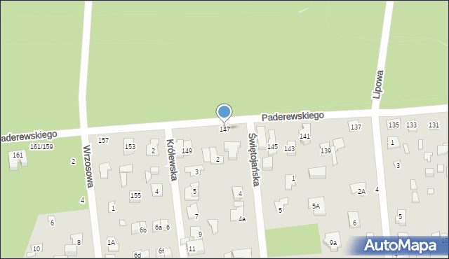 Sulejówek, Paderewskiego Ignacego Jana, 147, mapa Sulejówek