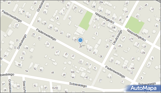 Sulejówek, Paderewskiego Ignacego Jana, 16, mapa Sulejówek