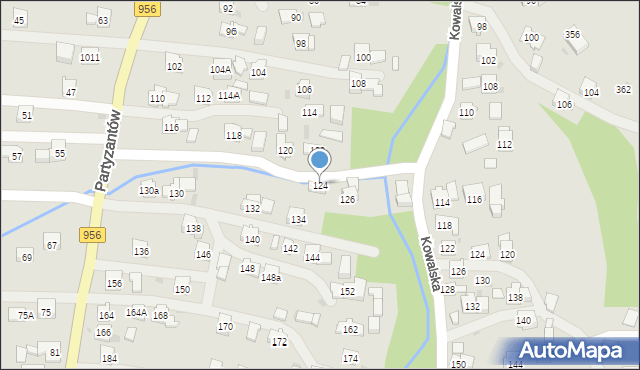 Sułkowice, Partyzantów, 124, mapa Sułkowice