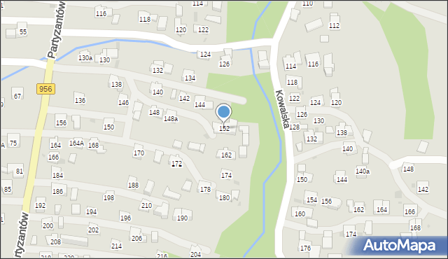 Sułkowice, Partyzantów, 152, mapa Sułkowice