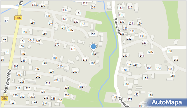 Sułkowice, Partyzantów, 174, mapa Sułkowice