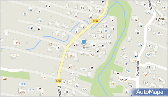 Sułkowice, Partyzantów, 26, mapa Sułkowice