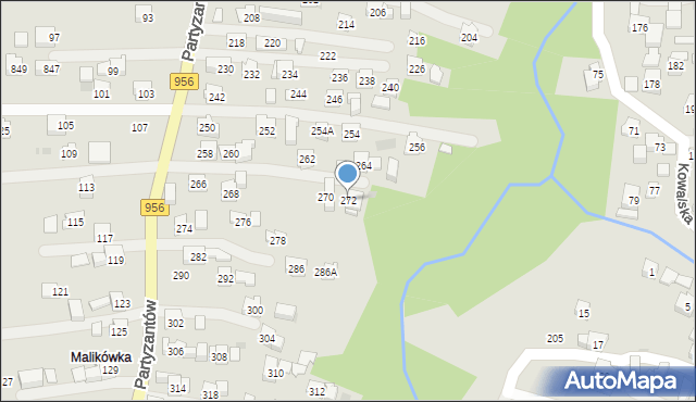 Sułkowice, Partyzantów, 272, mapa Sułkowice