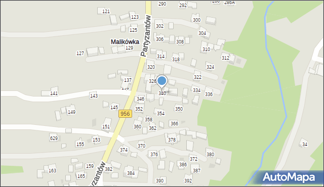 Sułkowice, Partyzantów, 340, mapa Sułkowice