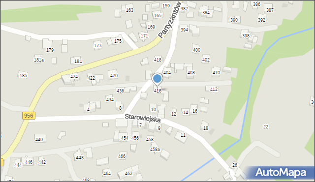 Sułkowice, Partyzantów, 416, mapa Sułkowice