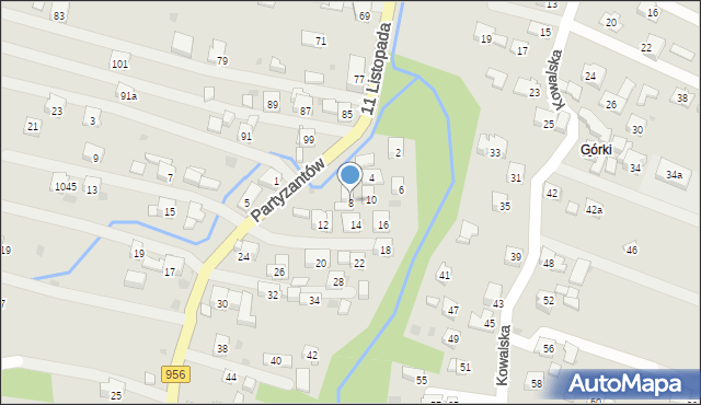 Sułkowice, Partyzantów, 8, mapa Sułkowice