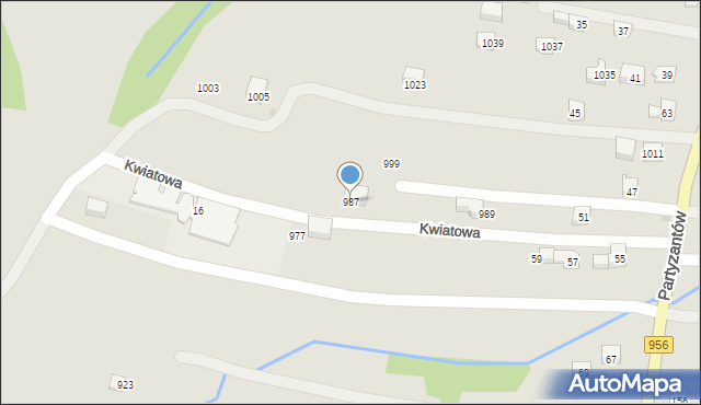 Sułkowice, Partyzantów, 987, mapa Sułkowice